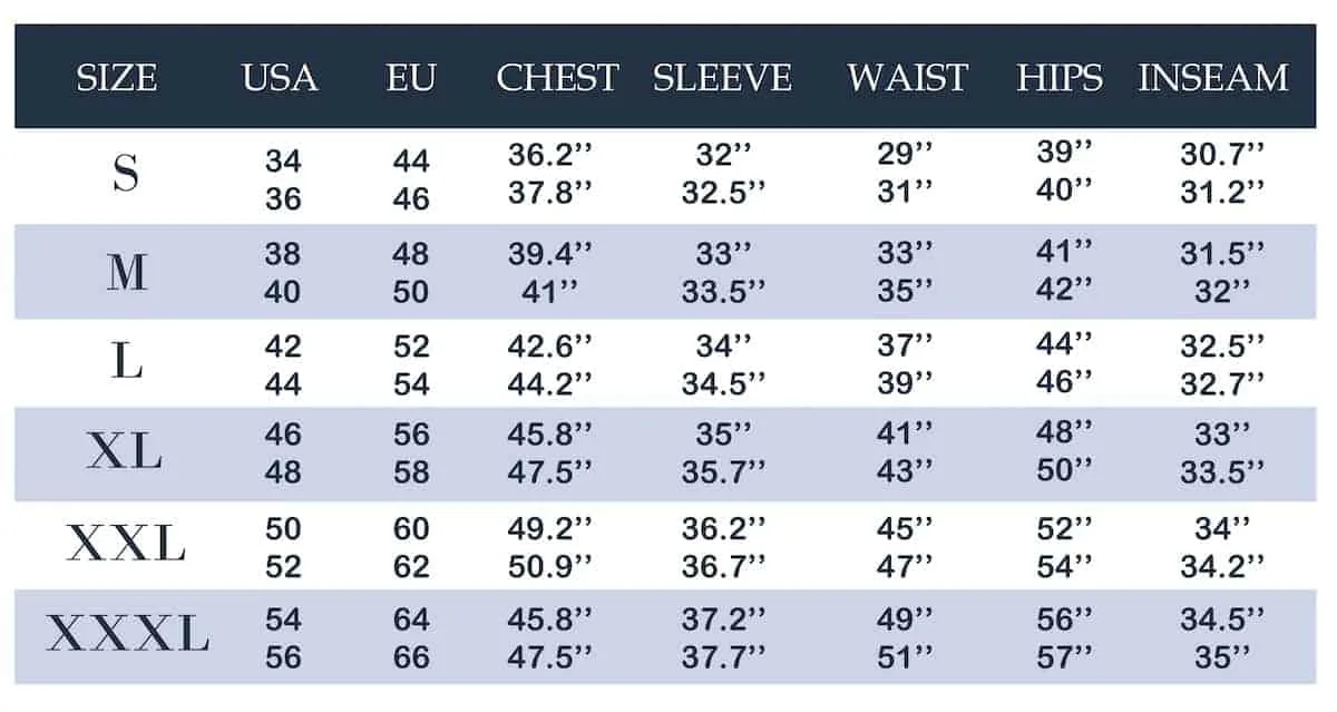 Mens European Clothing Size Chart | lupon.gov.ph