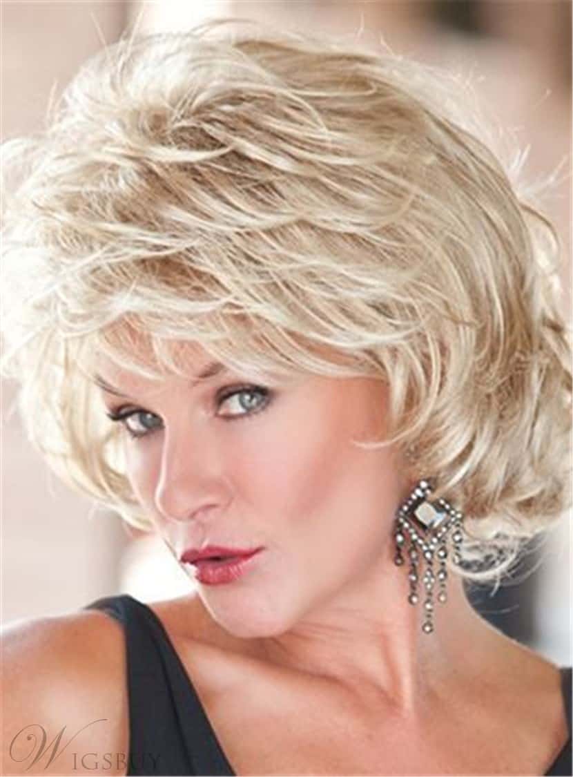 Short Fluffy Layered Wavy Synthetic Capless Wigs by Toni-Brattin