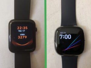 ticwatch gth vs fitbit sense main screen