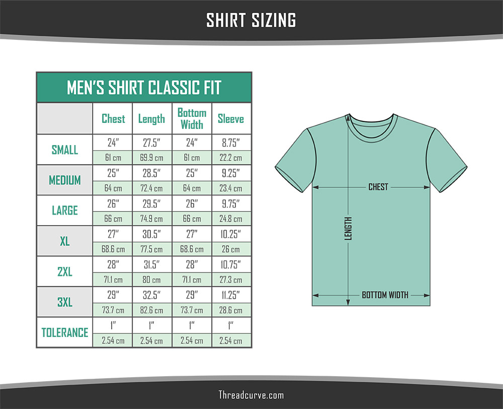 Man T Shirt Size Chart