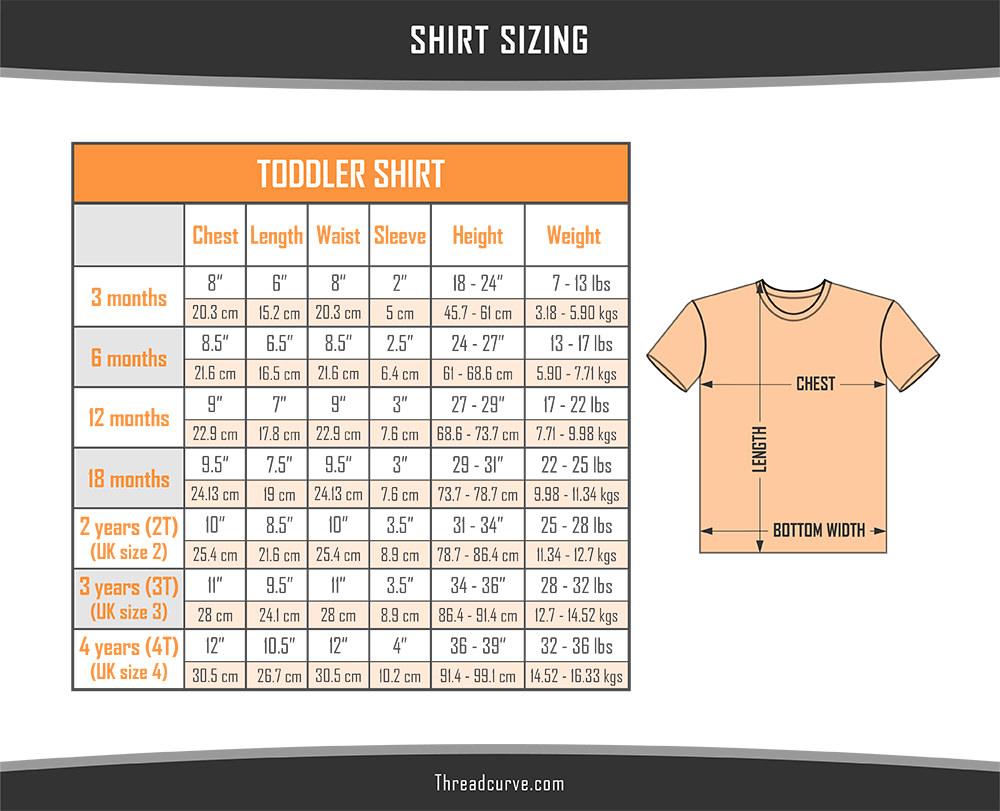 Shirt Sizes Charts (Women, Men, Kids & Toddlers) Get the Perfect Fit