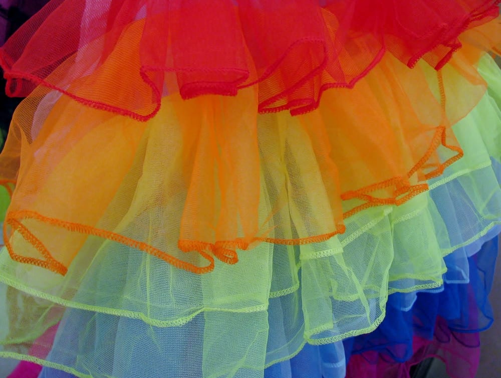 This is a colorful multi-layered tutu tulle skirt.