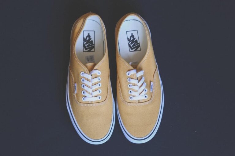 Yellow vans with black background