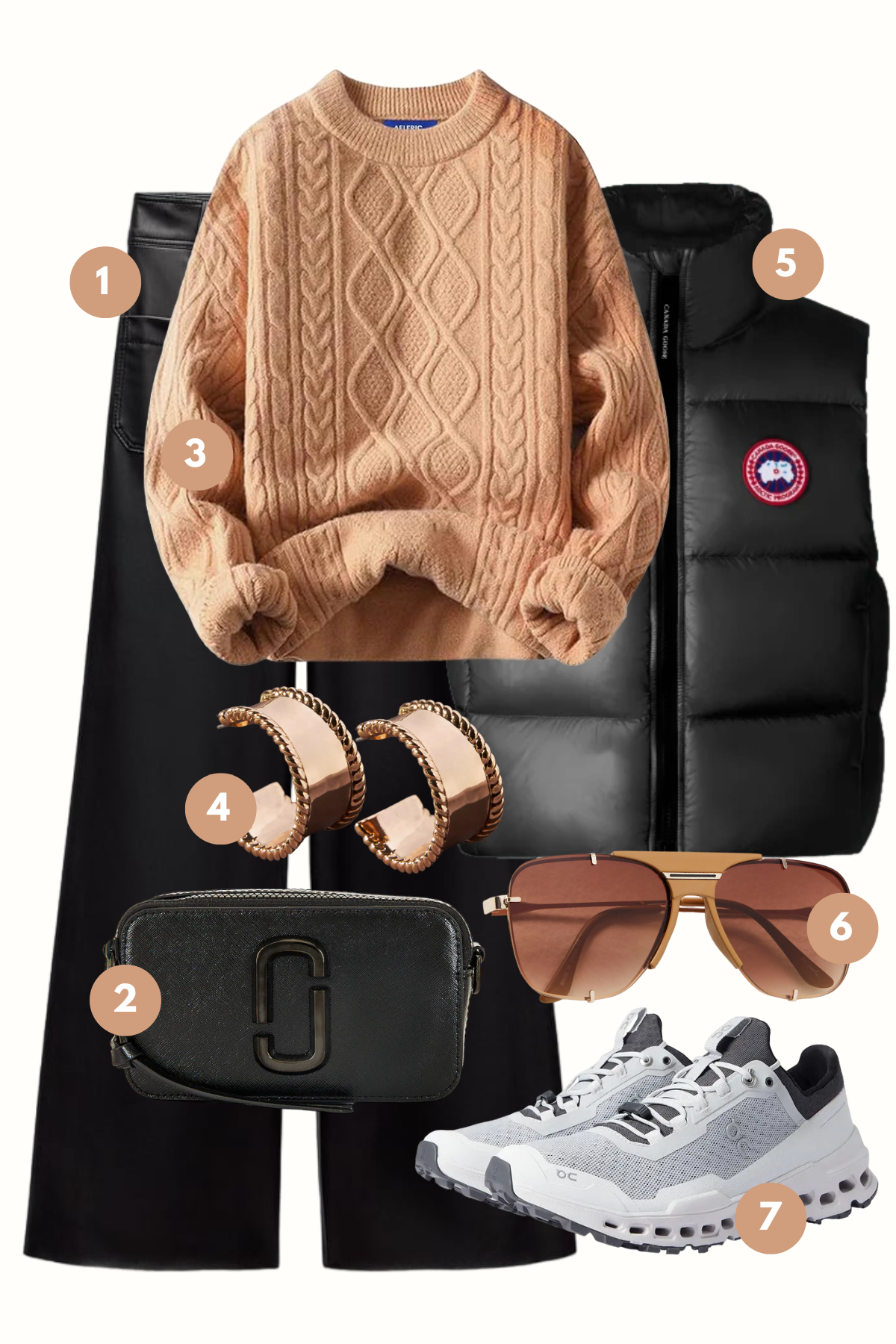 Chic Winter Warmth: Textured Knits and Sleek Accessories