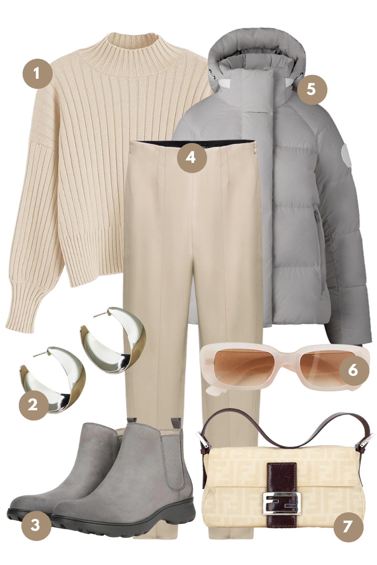 Chic Winter Neutrals: A Symphony in Cream and Grey