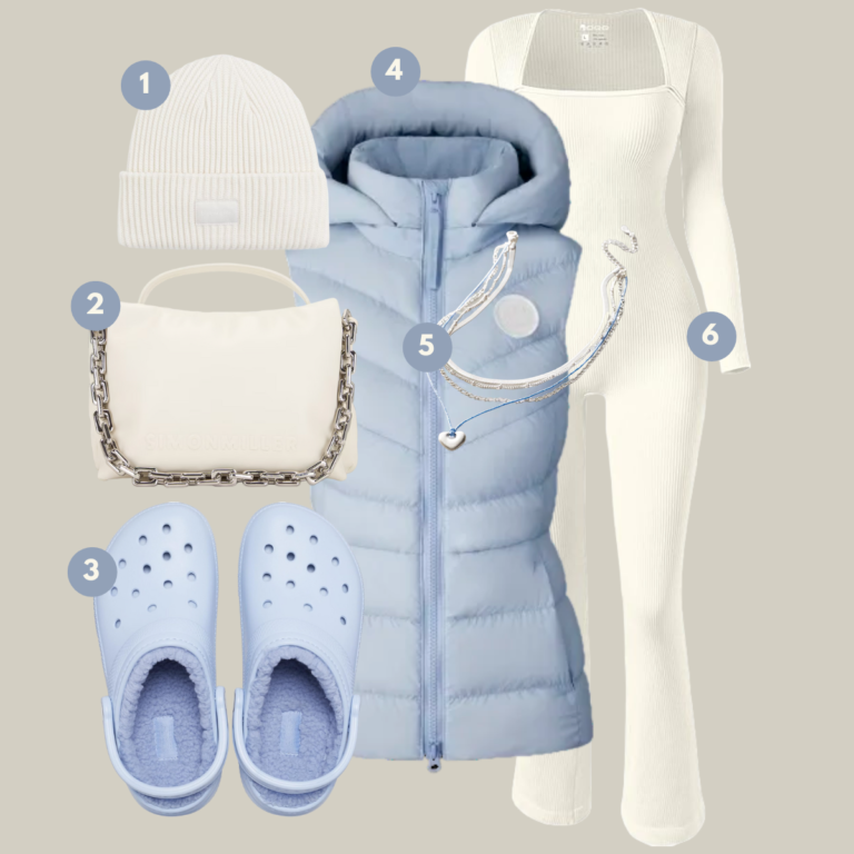 Icy Elegance: Crisp White and Serene Blue Winter Attire