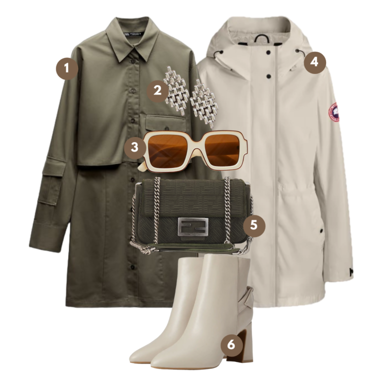 Chic Urban Elegance: Olive Hues and Cream Accents for a Sophisticated City Look