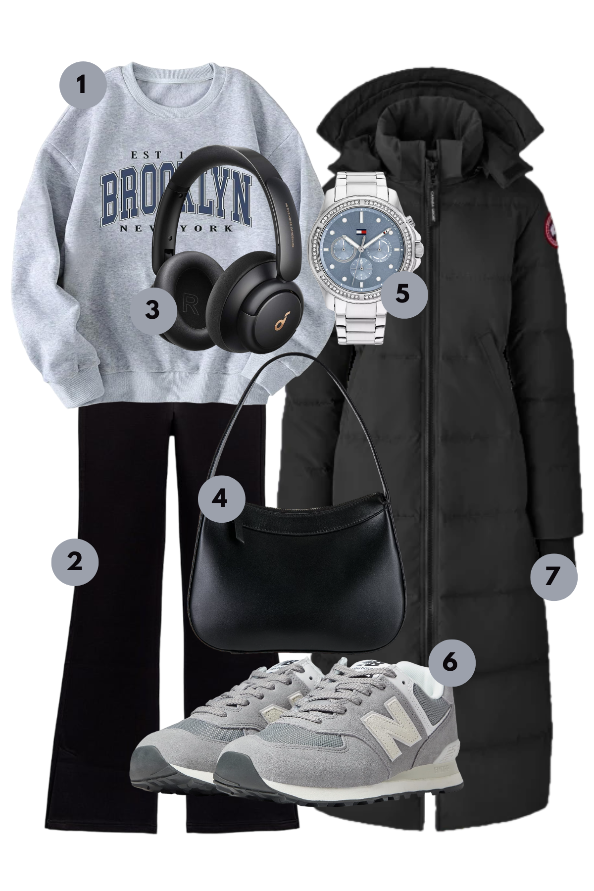 Urban Winter Chic: Classic Monochrome with a Touch of Tech