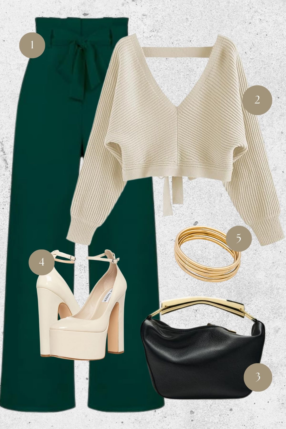 Chic Elegance: A Harmonious Blend of Cream and Emerald