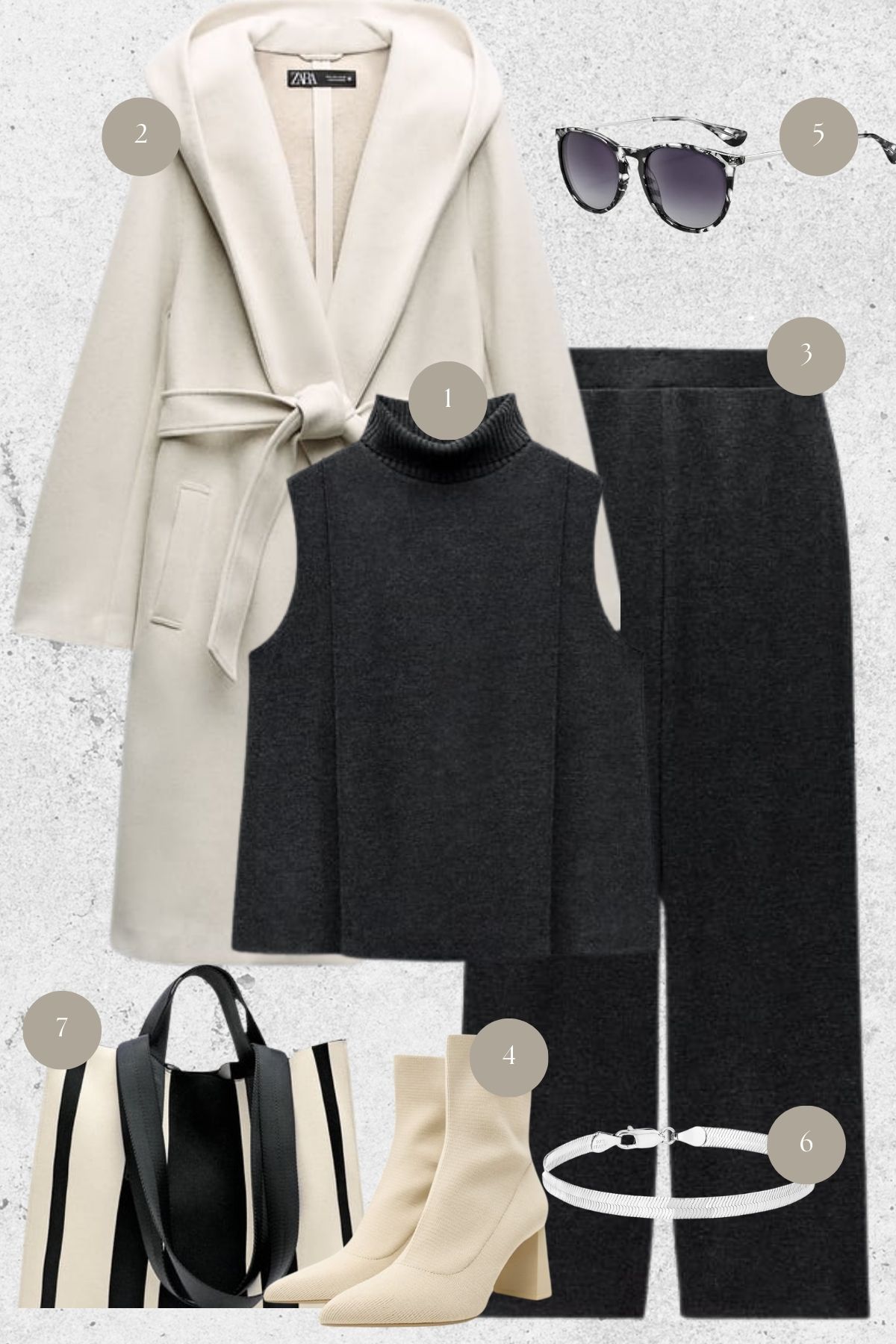 Chic Monochrome Elegance: A Symphony of Cream and Charcoal