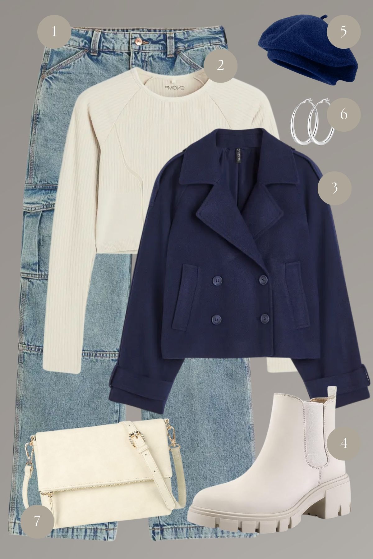 Chic Winter Blues: Cozy Knits and Denim Elegance