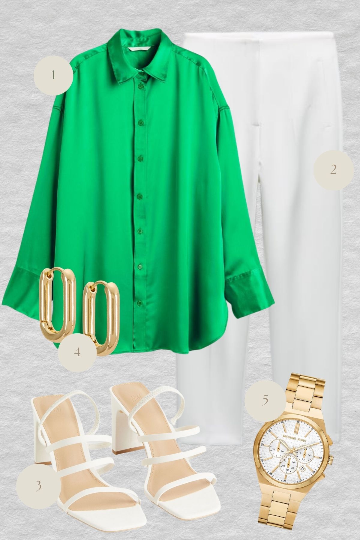 Vibrant Elegance: Striking Green and Crisp White for a Bold Summer Statement