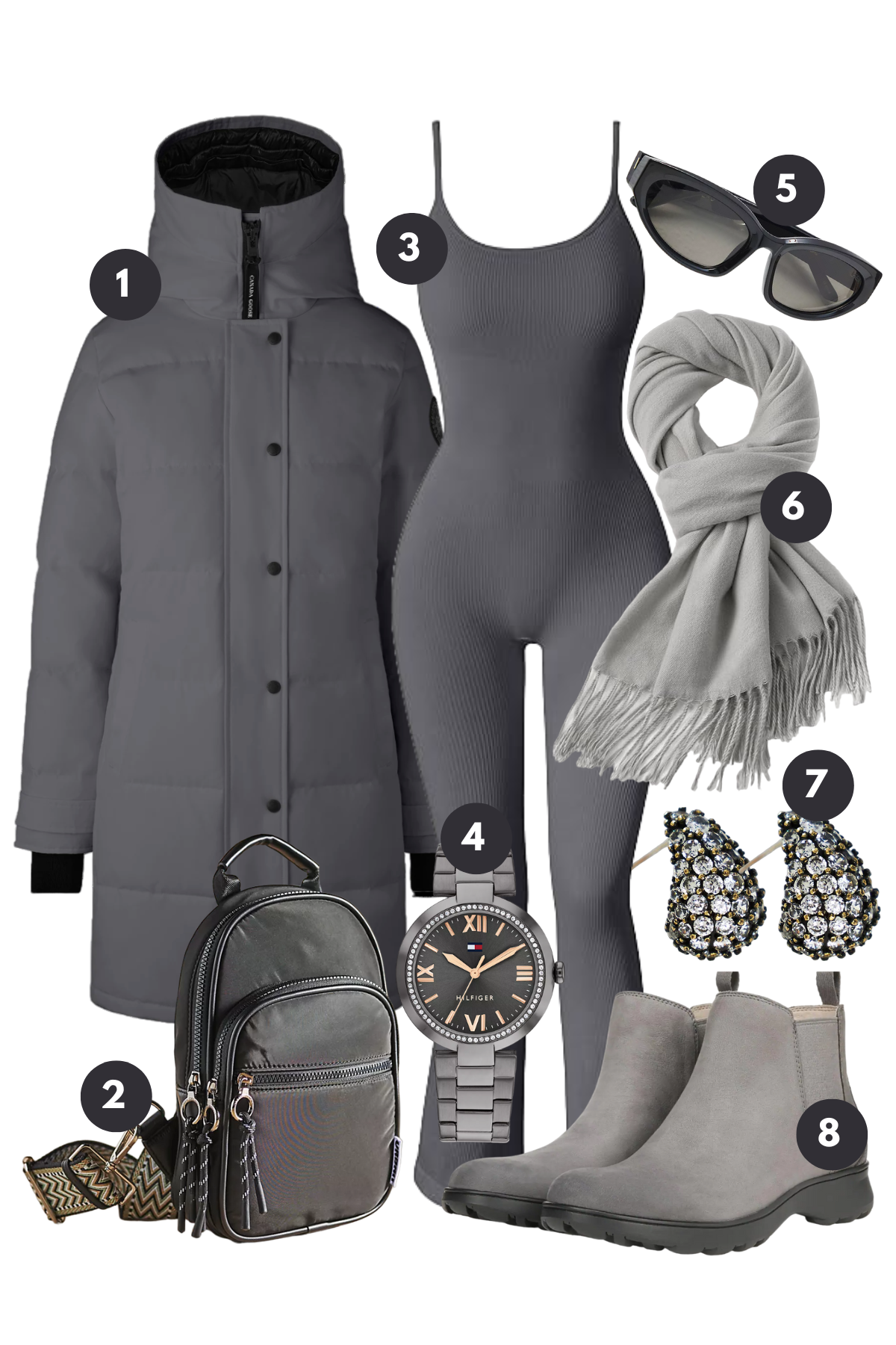 Urban Winter Elegance: Timeless Grays and Sleek Accessories