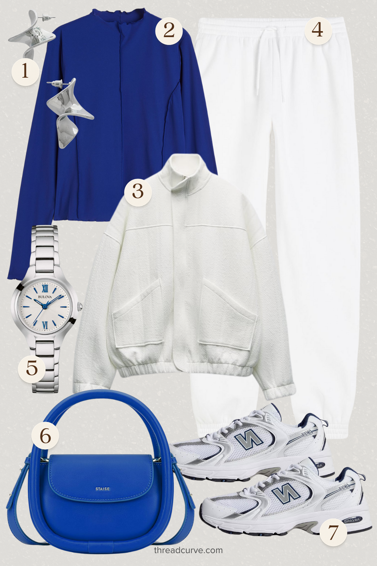 Bold and Crisp: Classic Blue and White Ensemble for a Fresh Look