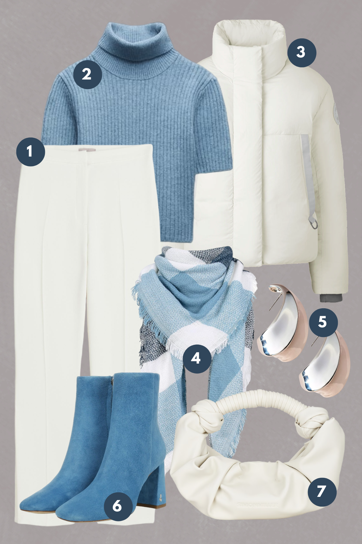 Winter Elegance: A Serene Palette of Cool Blues and Pristine Whites