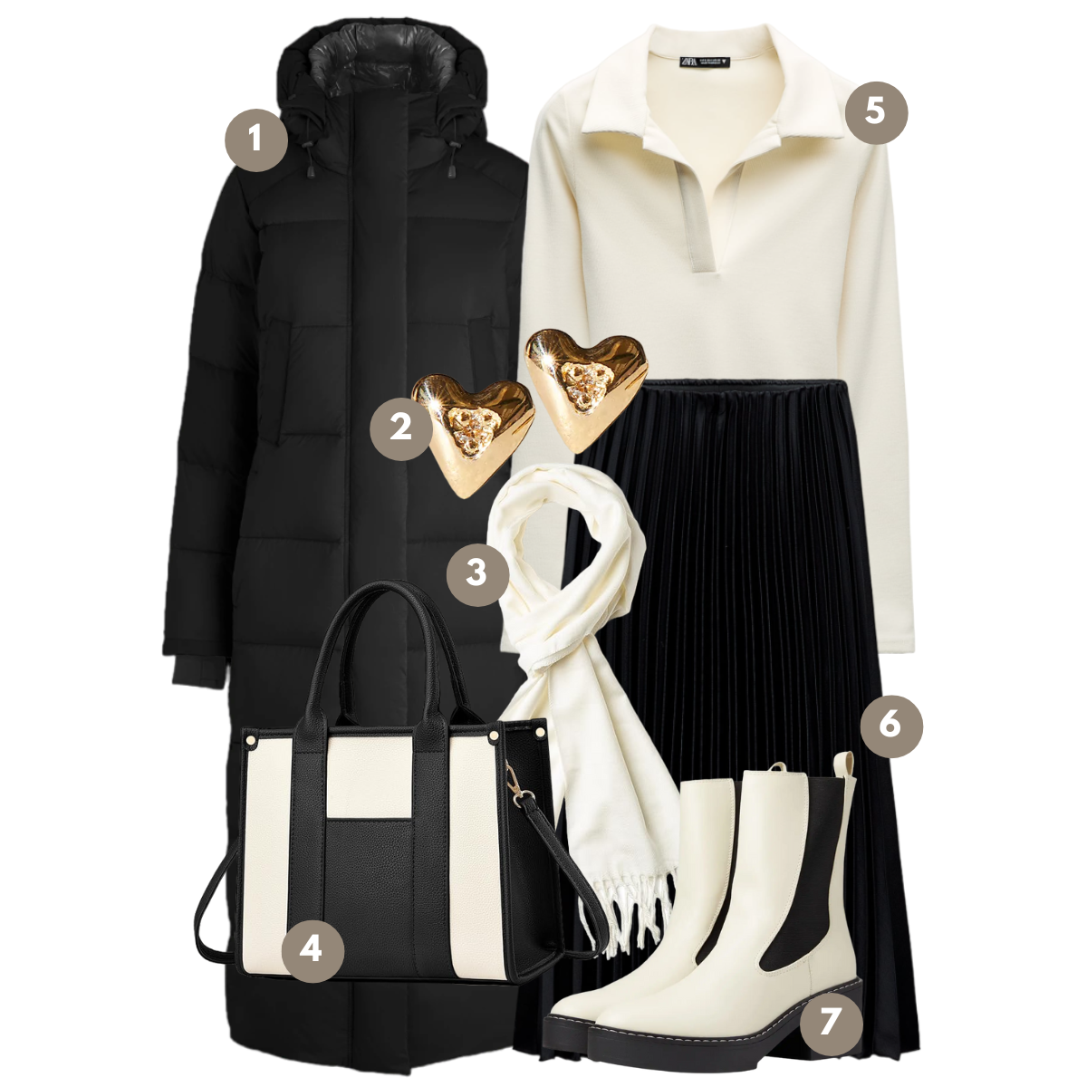 Monochrome Elegance: A Play of Black and White for Sophisticated Winter Style