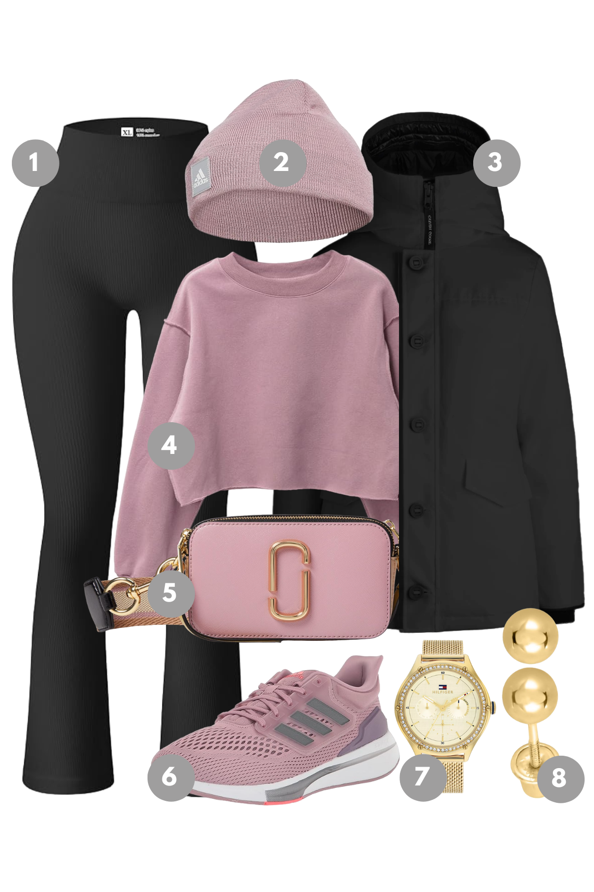 Sporty Elegance: A Modern Blend of Comfort and Style in Mauve and Black