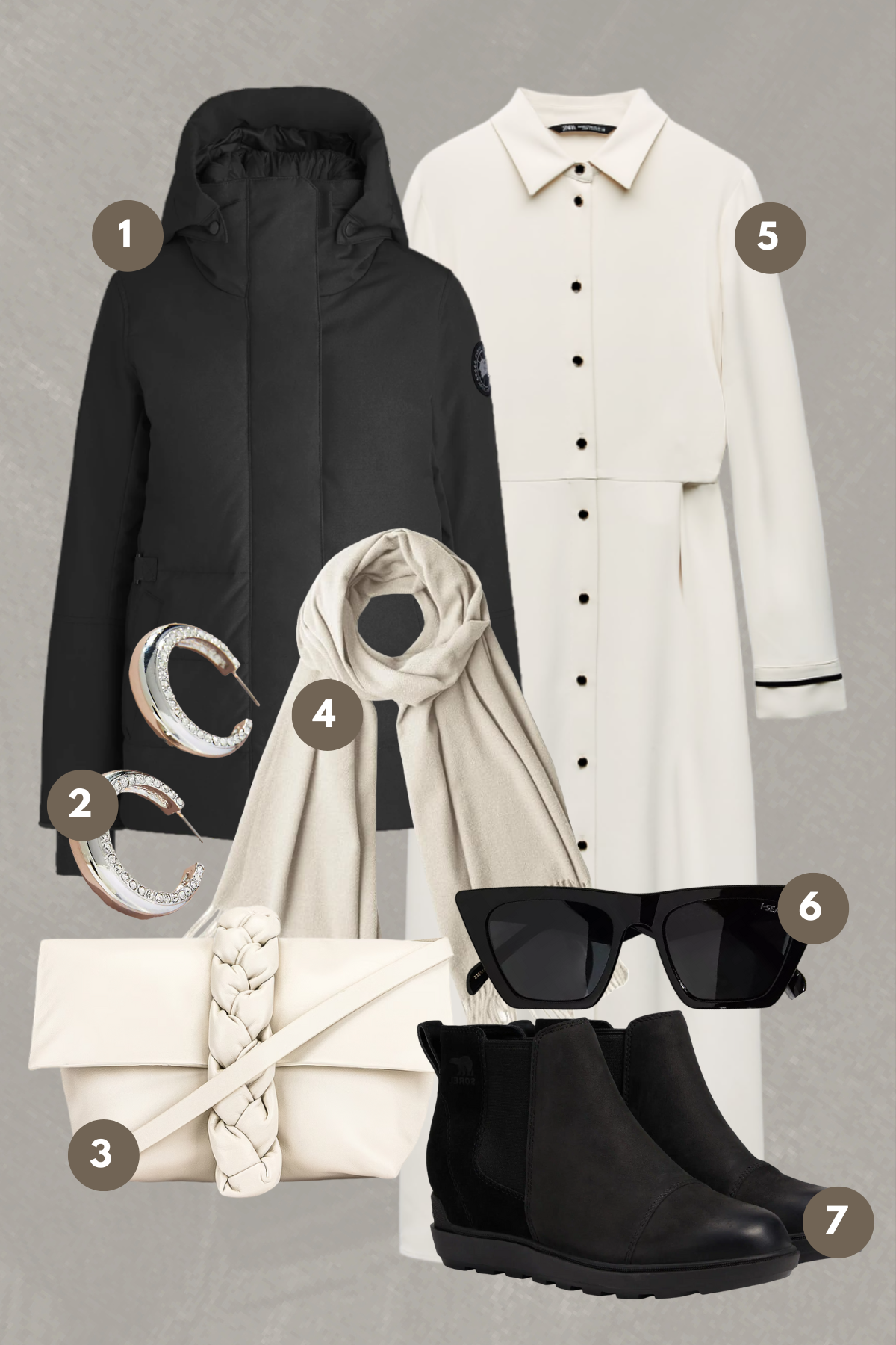 Chic Contrast: Timeless Black and White Winter Ensemble