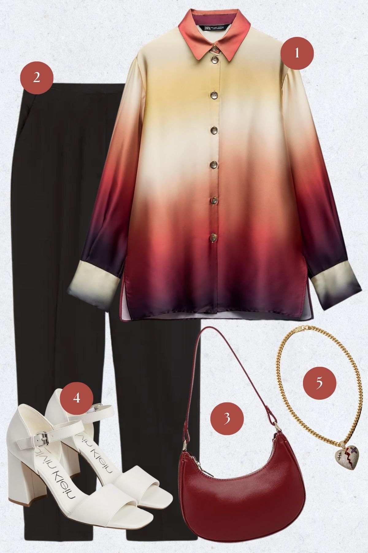 Sundown Elegance: A Symphony of Warm Tones for an Exquisite Evening Outfit