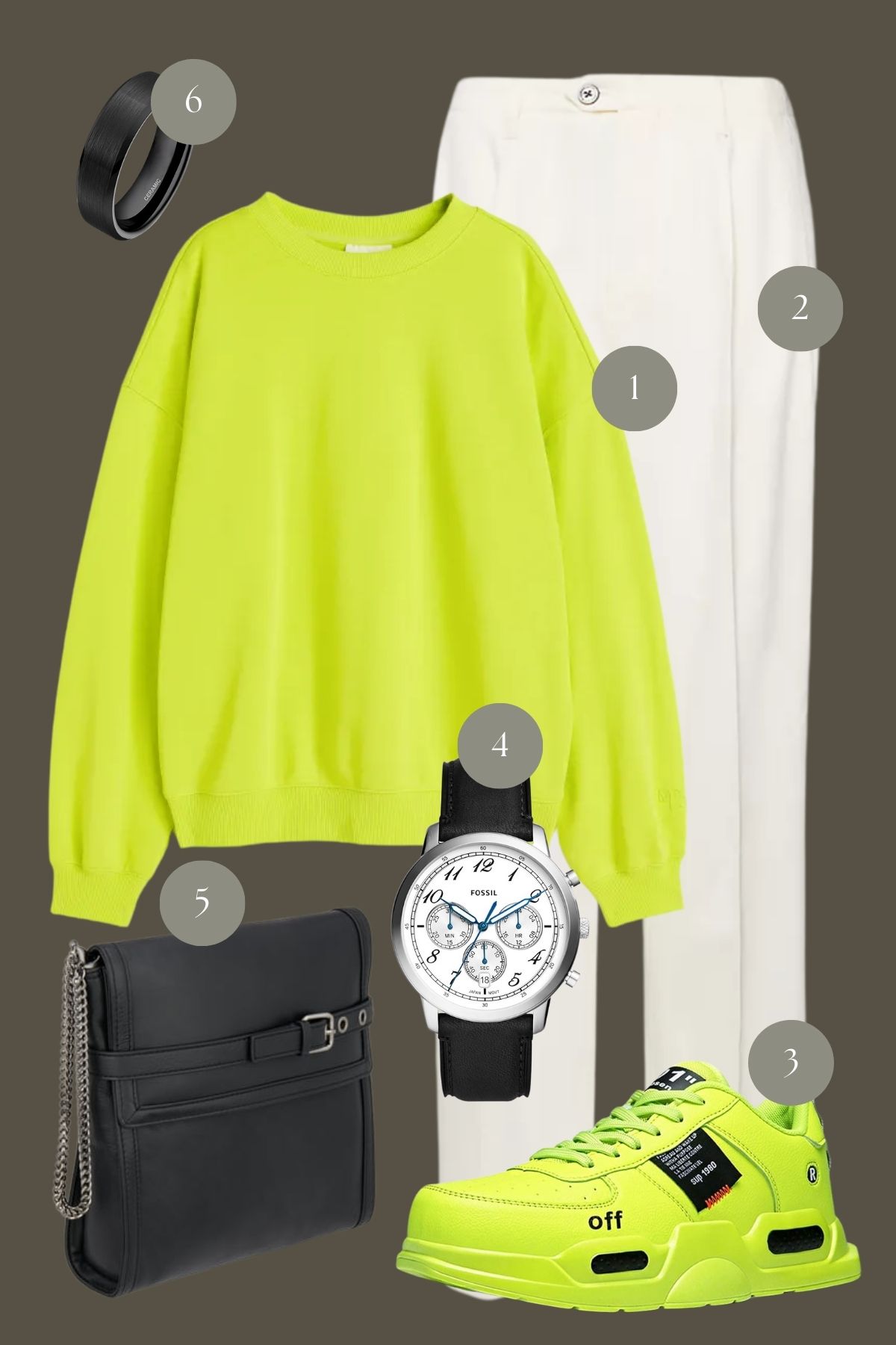 Neon Splash: A Vibrant Streetwear Look with a Dash of Monochrome Elegance