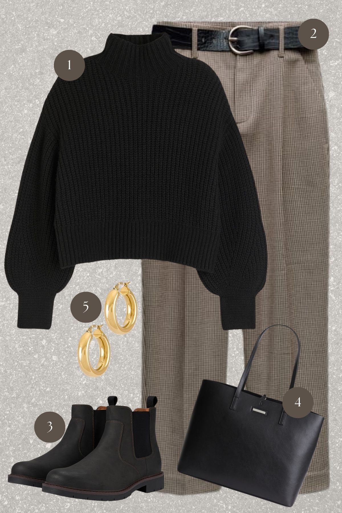 Winter Texture Play: Cozy Knits and Classic Patterns with Sleek Accessories