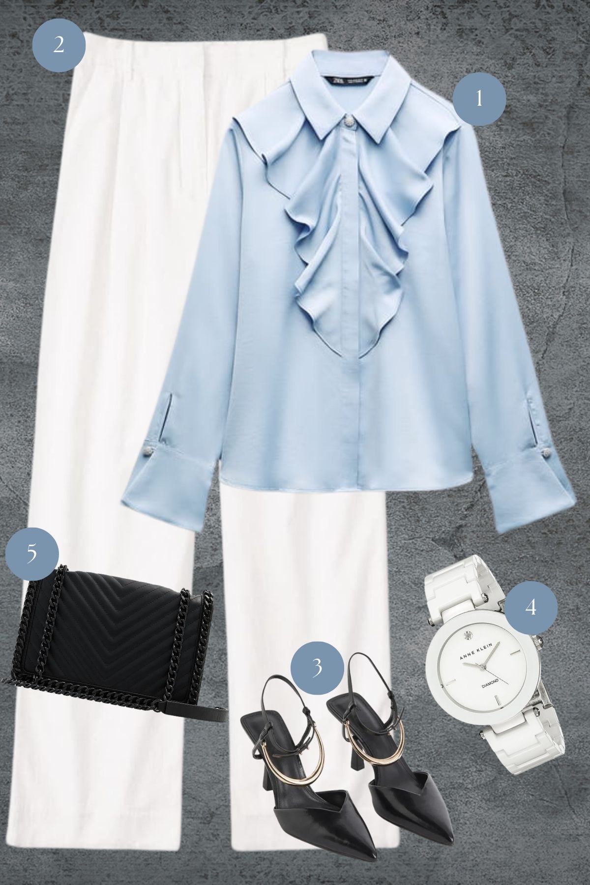 Soft Serenity: Flowing Ruffles and Crisp Whites for a Refreshing Spring Ensemble