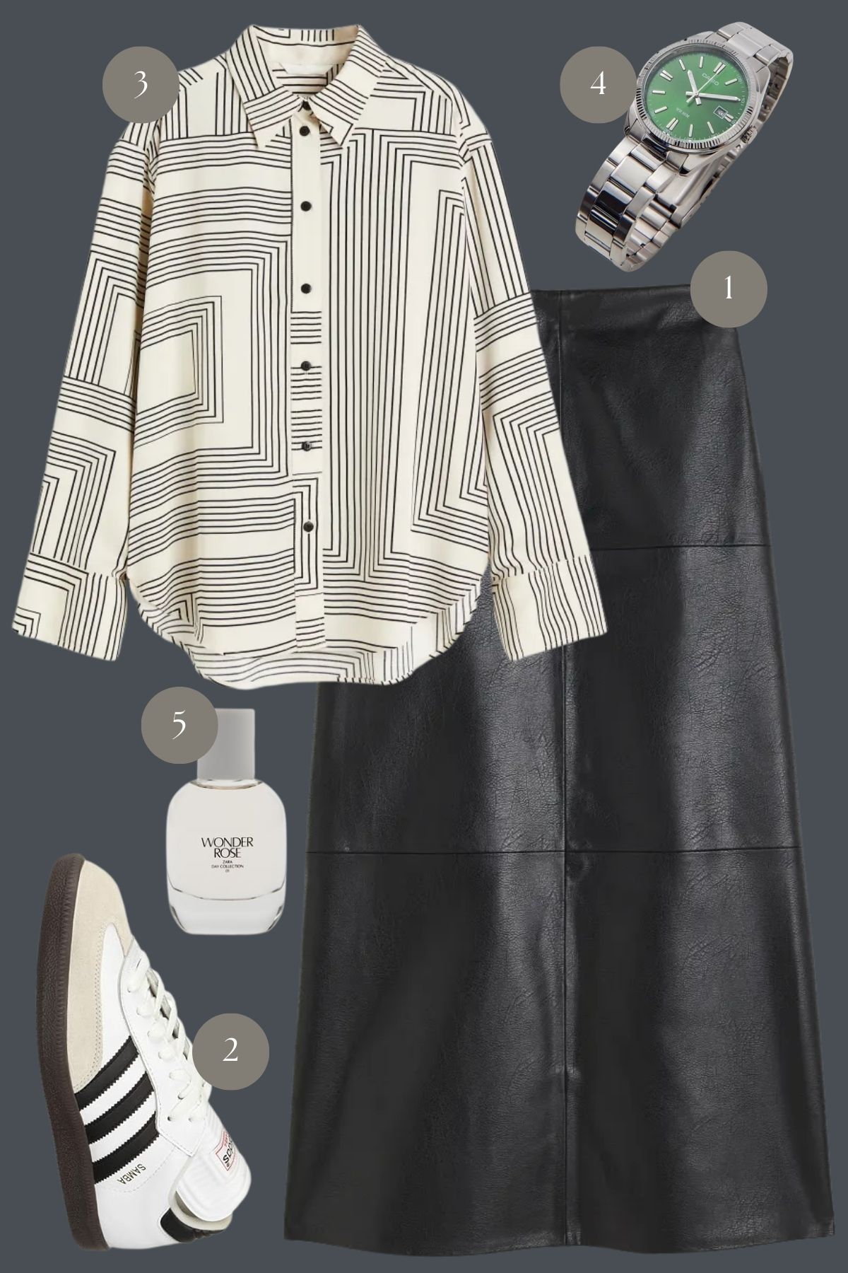 Geometric Chic: A Monochrome Ensemble with a Pop of Pattern