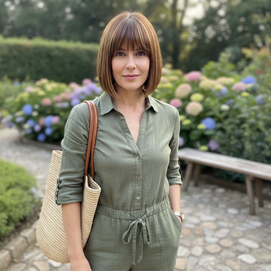 Blunt Cut Hairstyle for Women 45+