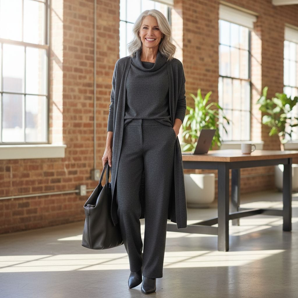 Charcoal Gray Monochrome Outfit for Work