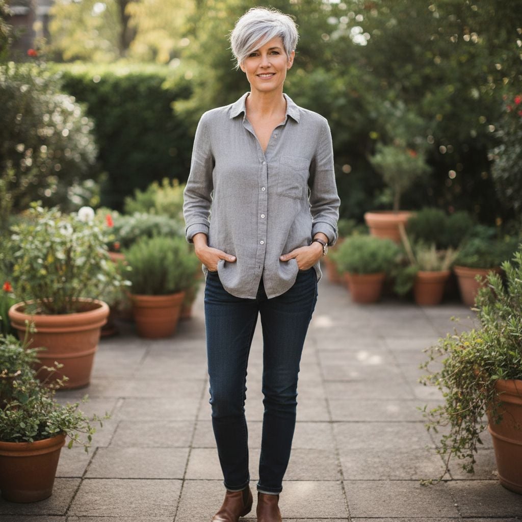 Cropped Pixie Hairstyle for Women 45+