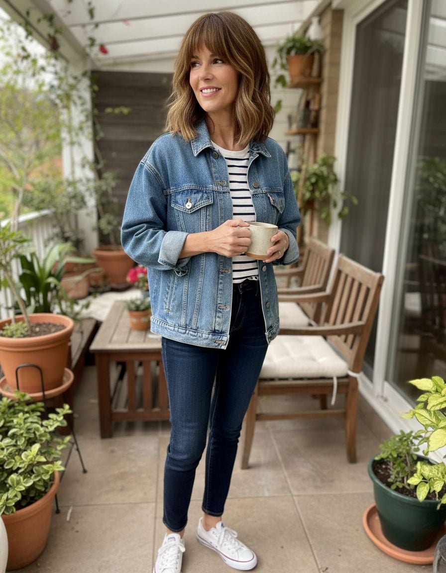 Curtain Bangs with Layered Lob