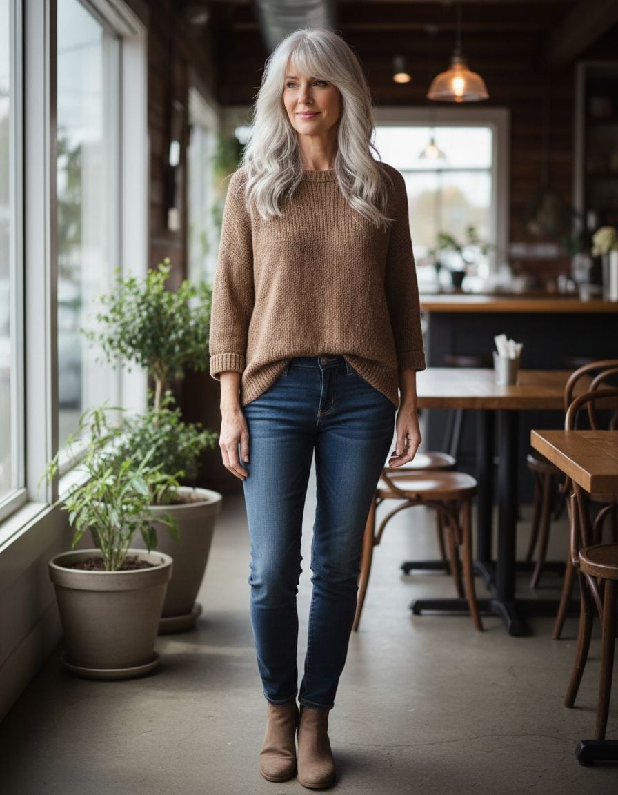 Curtain Bangs with Silver or Gray Hair