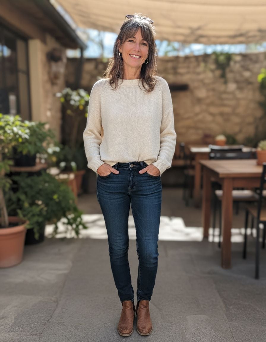 Curtain Bangs with Tucked-Behind-Ear Styling