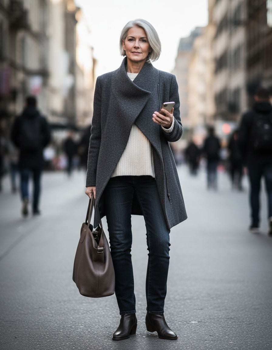 Funnel Neck Coat for Modern Edge