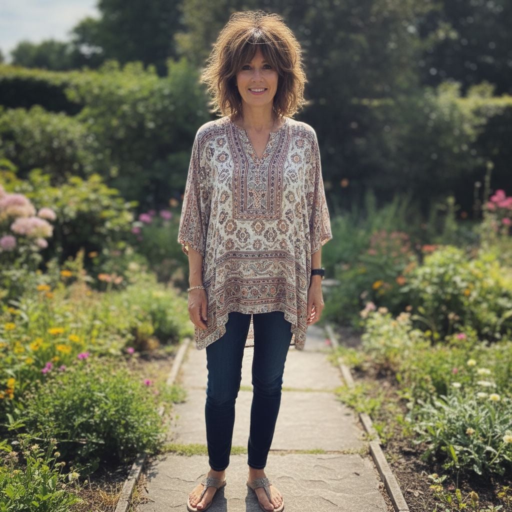 Mid-Length Shag Hairstyle for Women Over 45