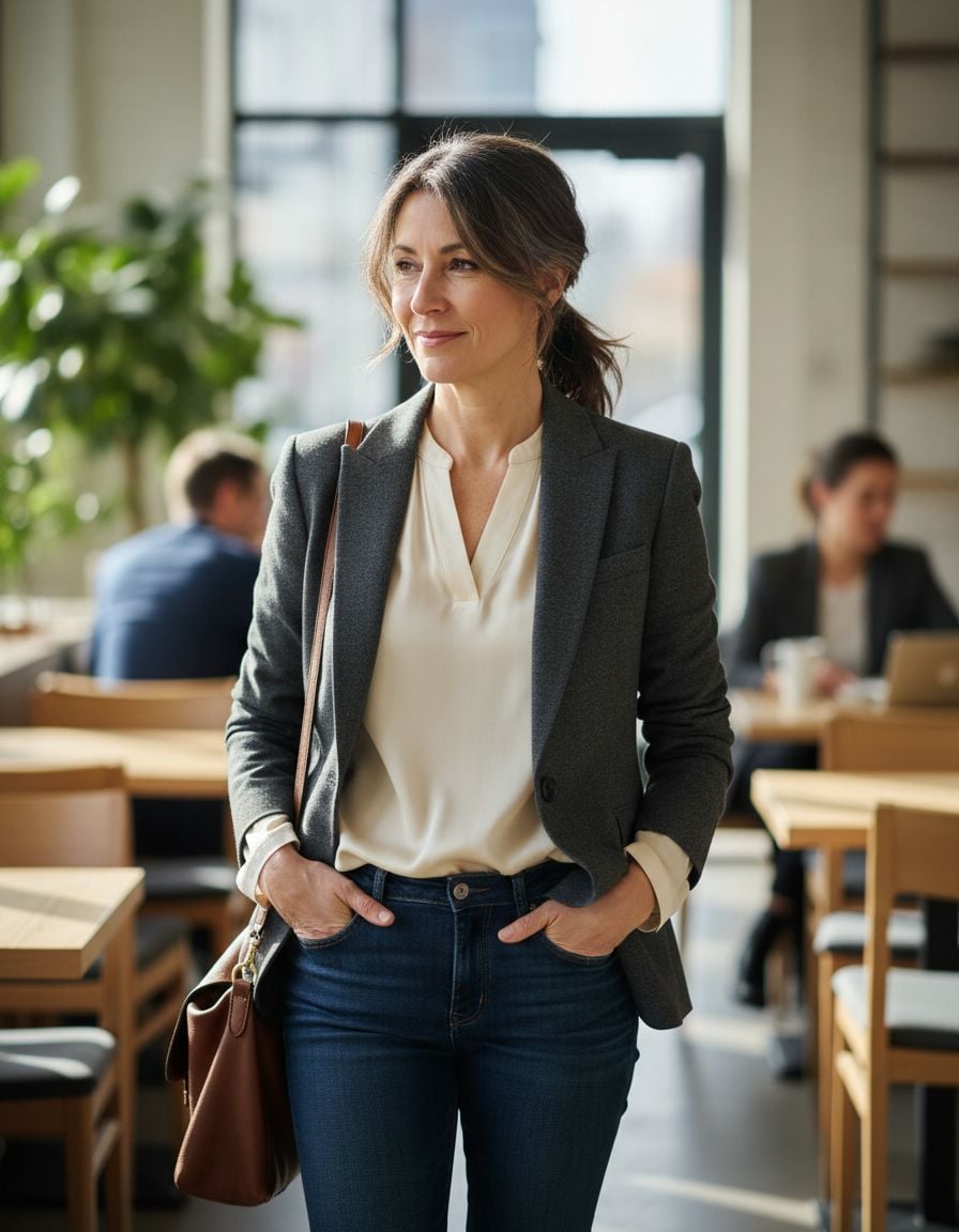 Peak Lapel Blazer Professional Meeting