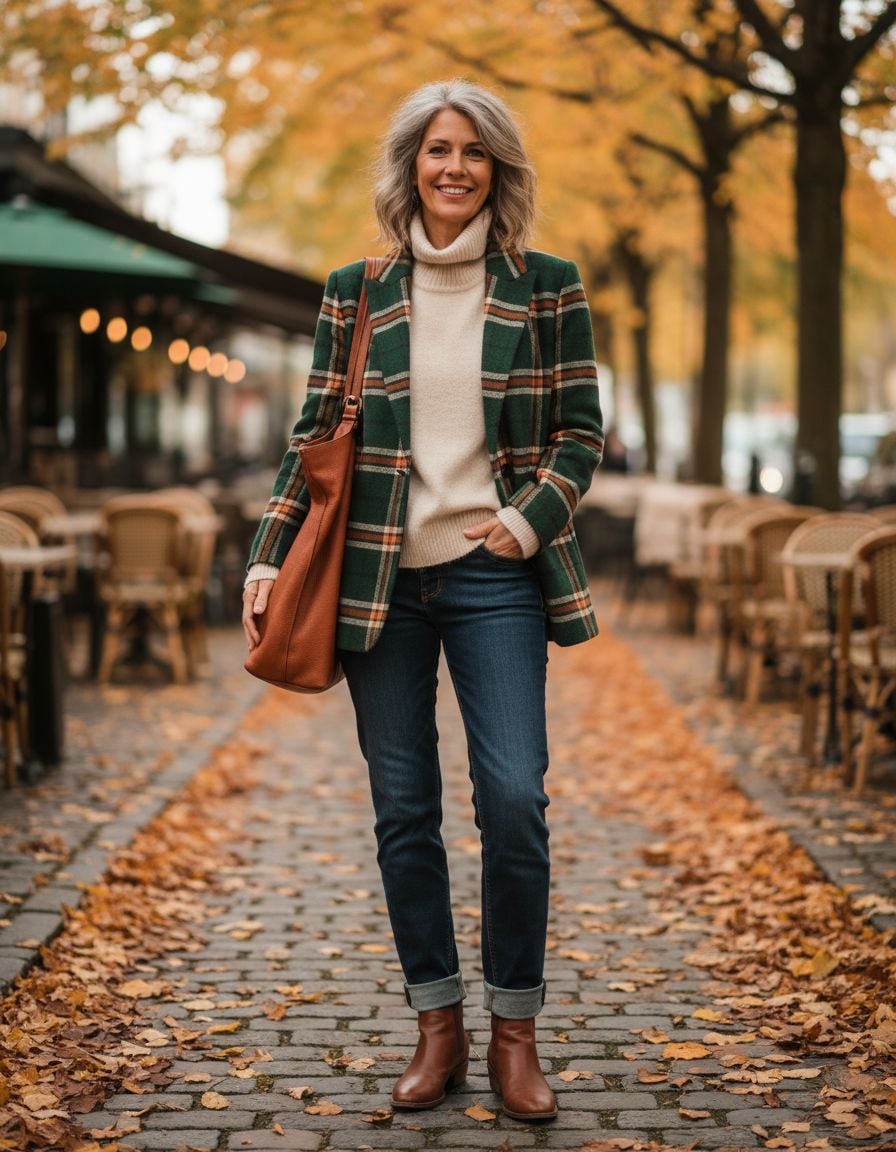 Plaid Blazer Outfit for Fall