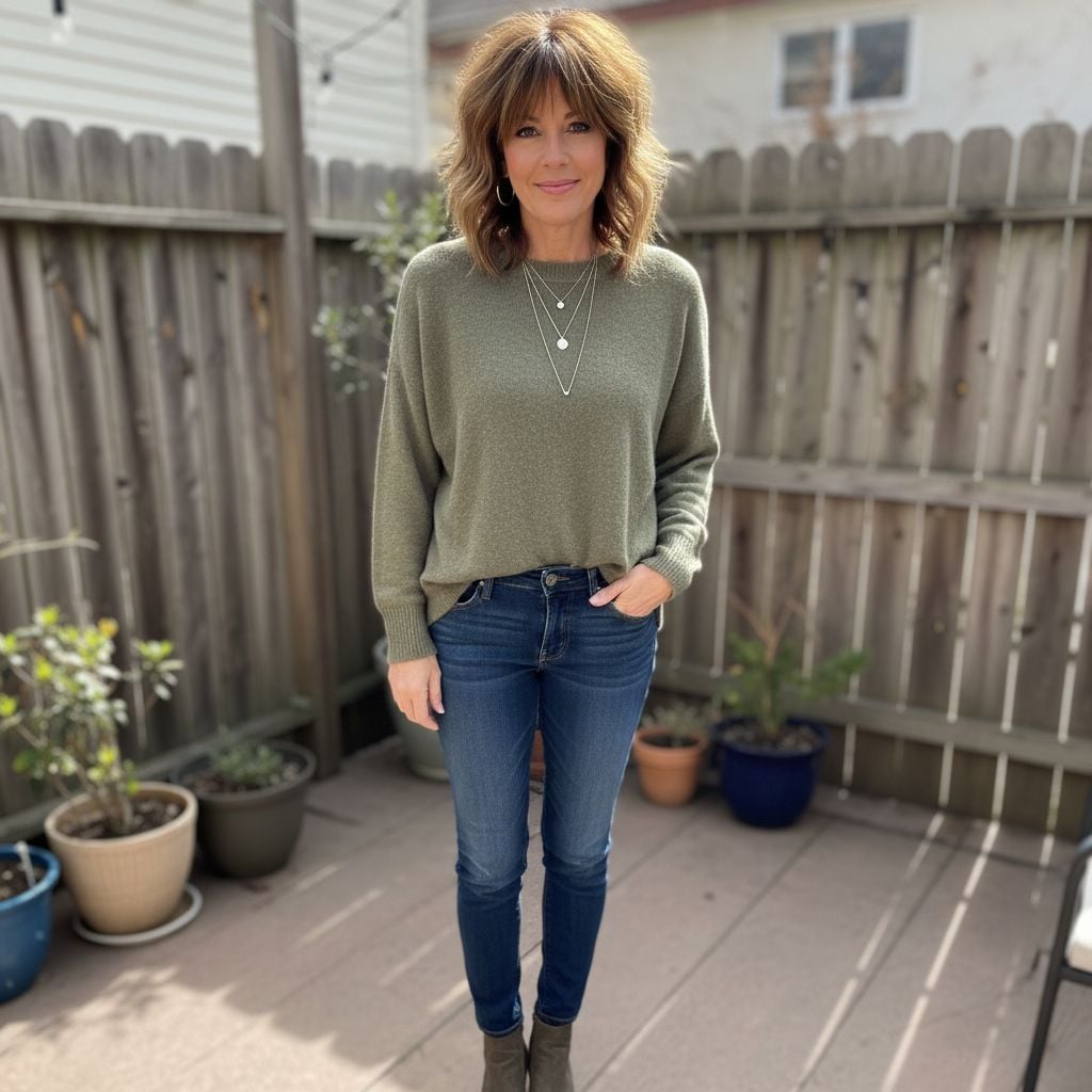 Shoulder-Length Shag Hairstyle for Women Over 45