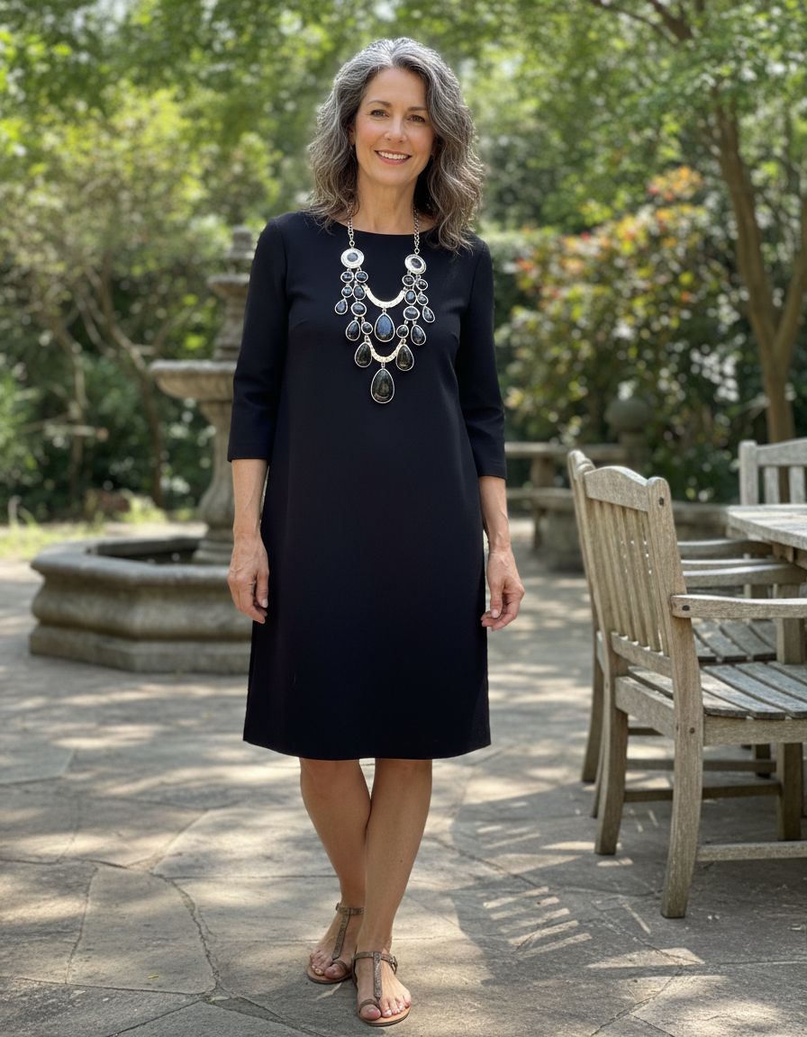 Statement Necklace with Little Black Dress