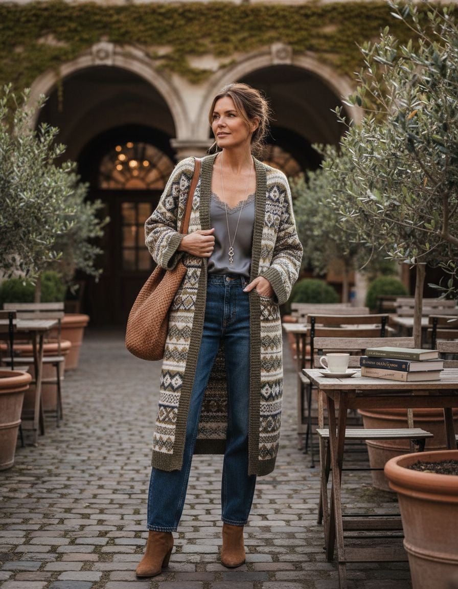 Stylish Cardigan Outfits for Women Over 40 with Off-Duty Elegance