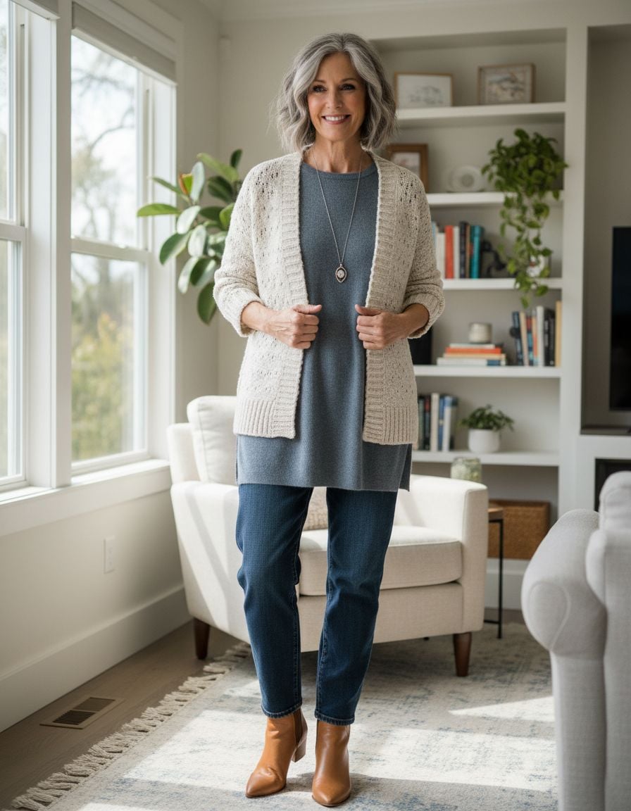 Stylish Cardigan Outfits for Women Over 40 with Refined Everyday Comfort