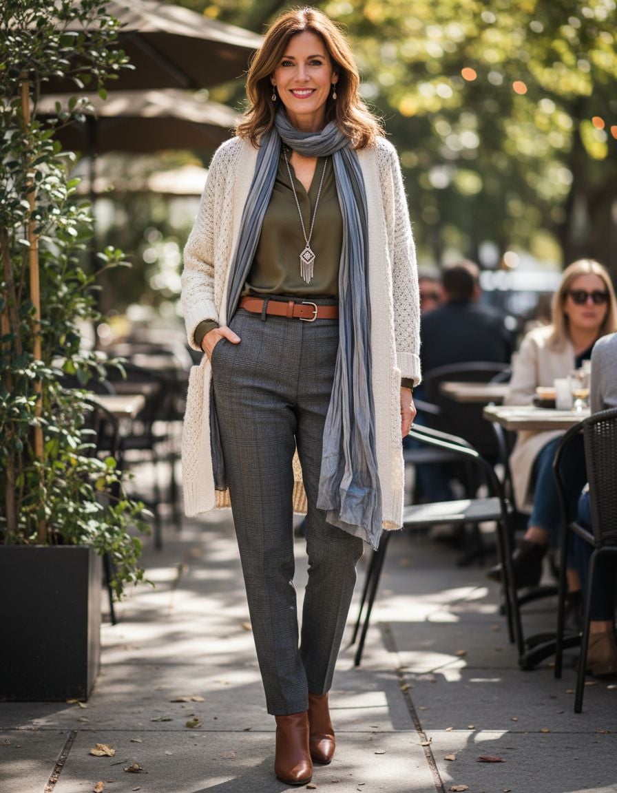 Stylish Cardigan Outfits for Women Over 40 with Smart Layered Proportions