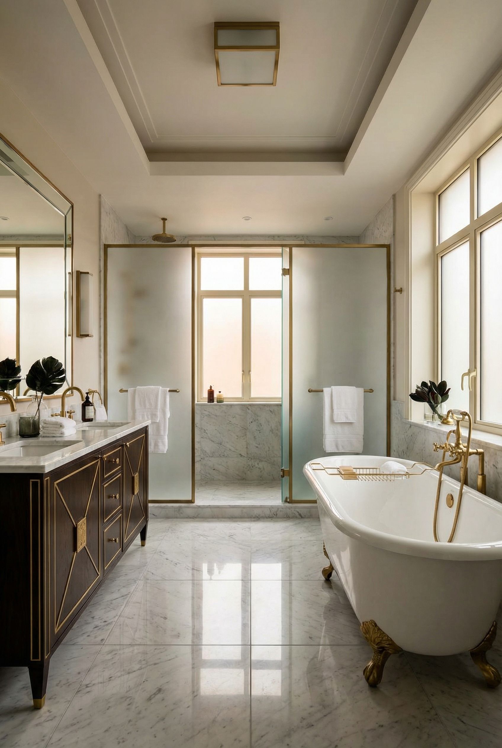 $100,000 Art Deco Primary Bathroom Revival