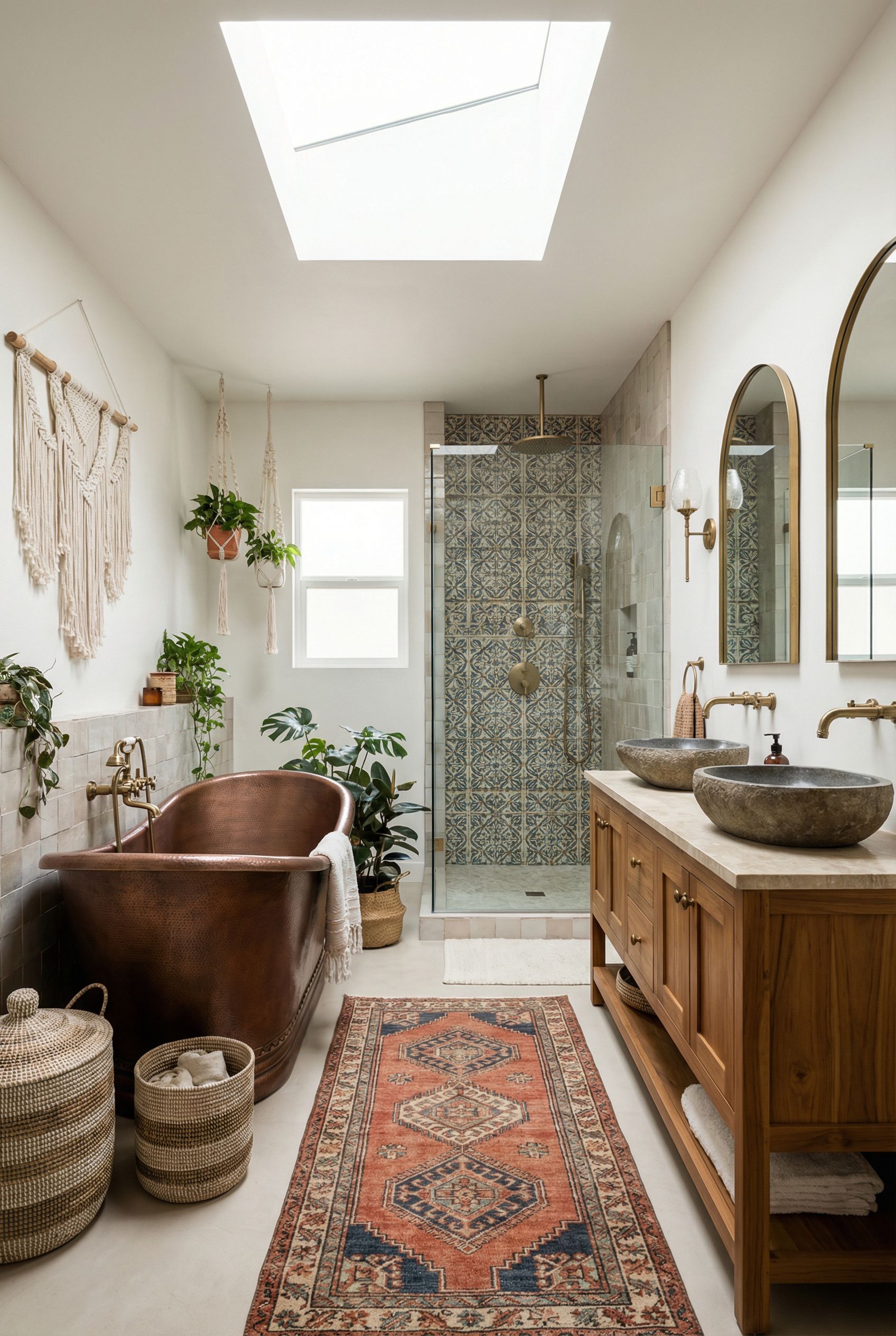 $100,000 Bohemian Luxe Primary Bathroom