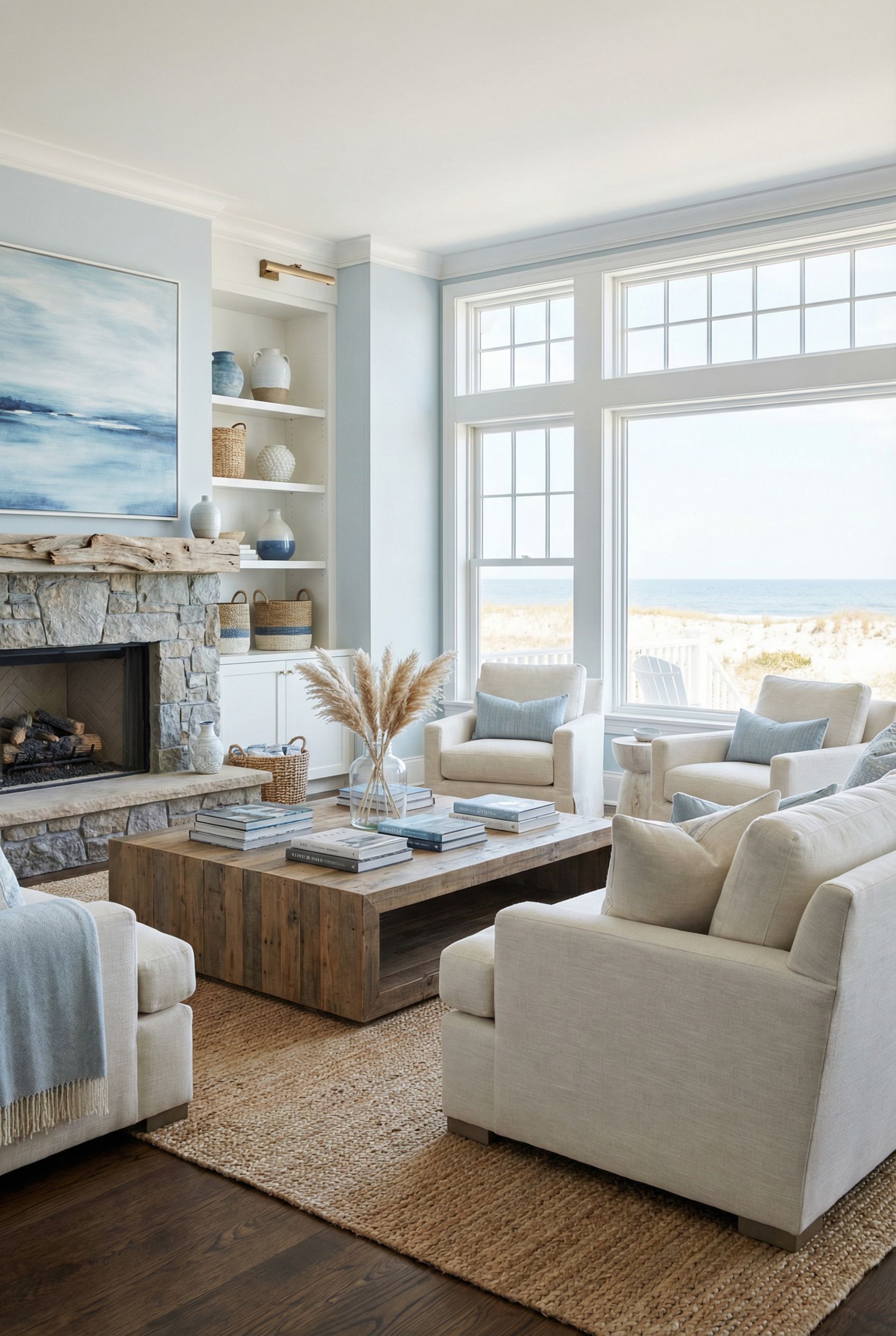 $100,000 Coastal-Inspired Living Room Retreat