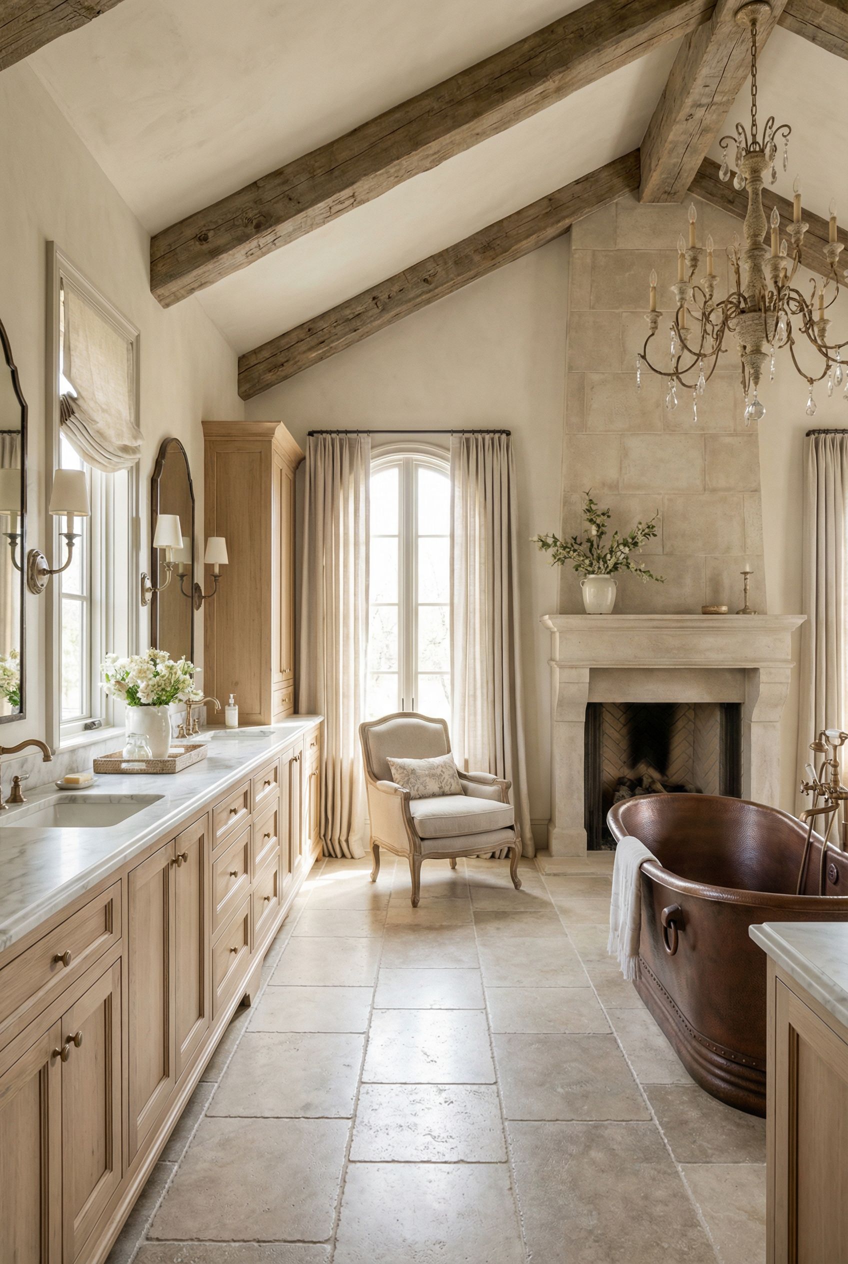 $100,000 French Country Primary Bathroom Elegance