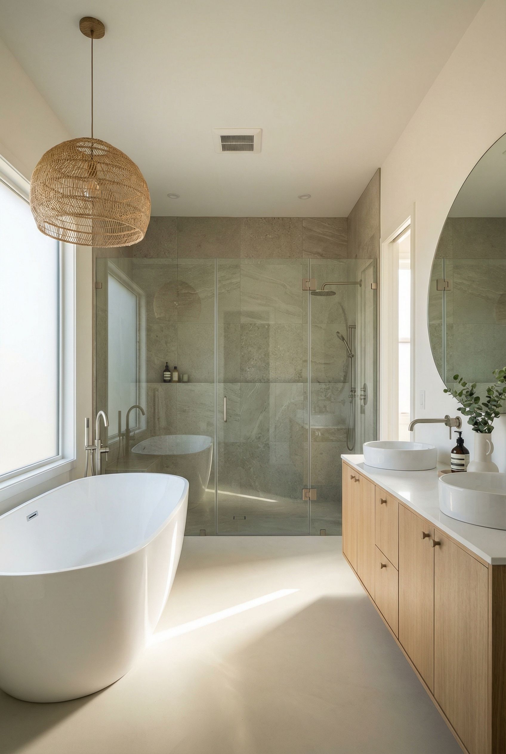 $100,000 Japandi Fusion Primary Bathroom