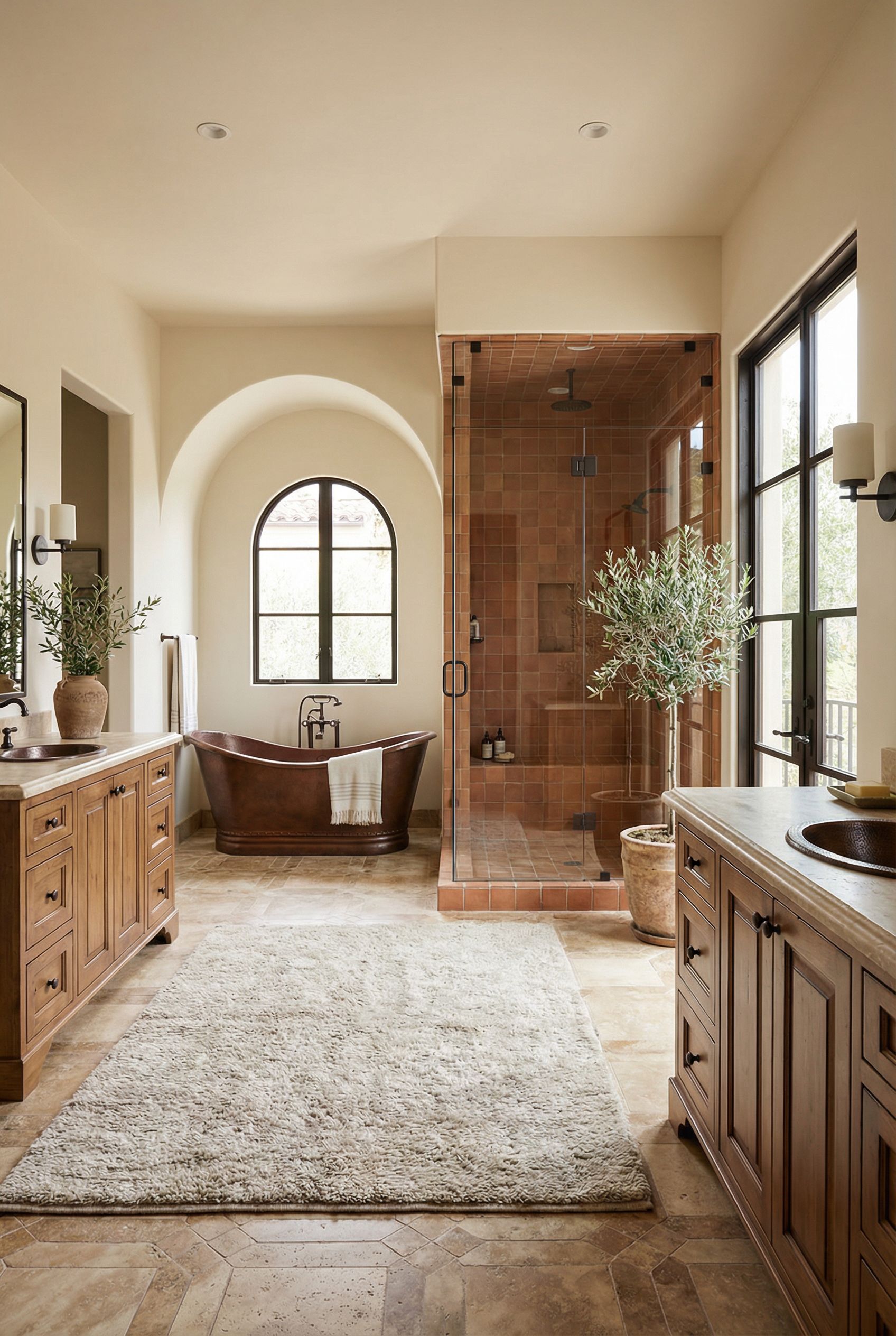 $100,000 Mediterranean-Style Primary Bathroom Sanctuary