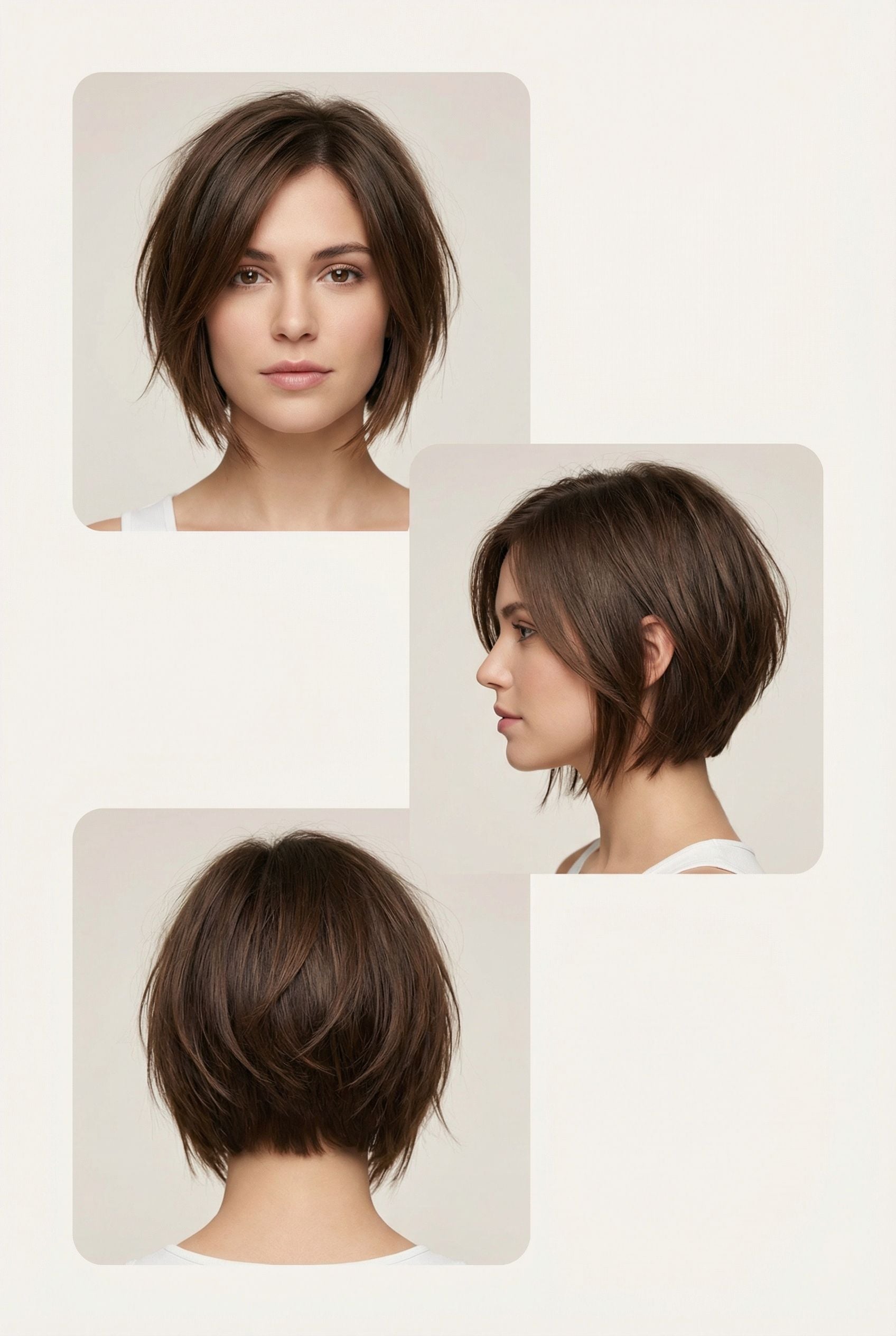 Asymmetrical Bob with Choppy Layers and Longer Front Pieces