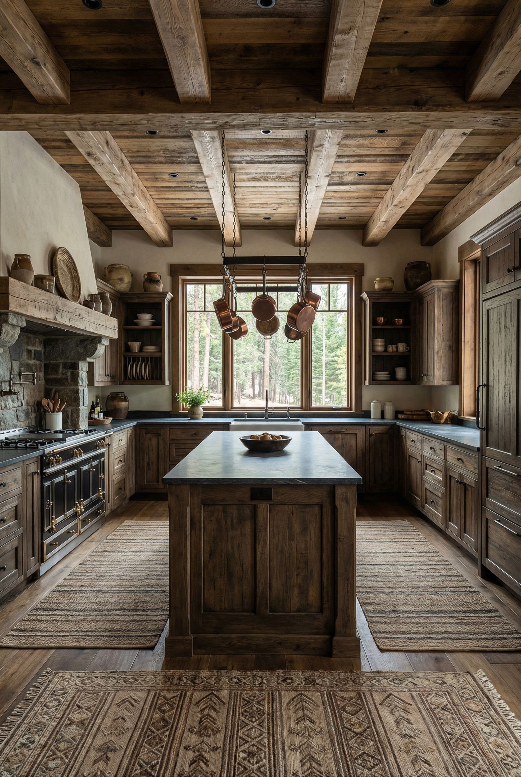 Classic Chalet-Style Rustic Kitchen with Soapstone Countertops